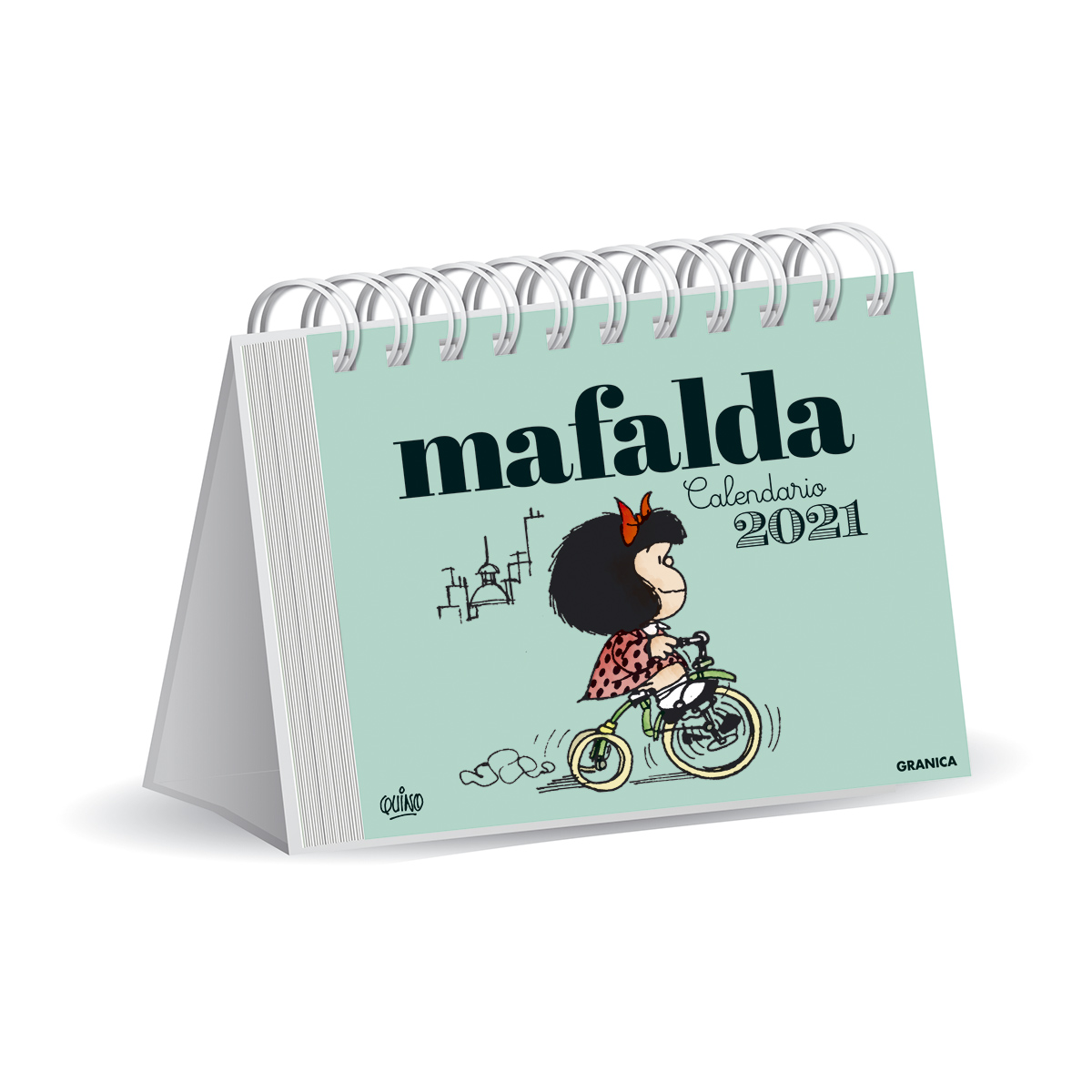 Mafalda 2021 Calendario Escritorio Celeste